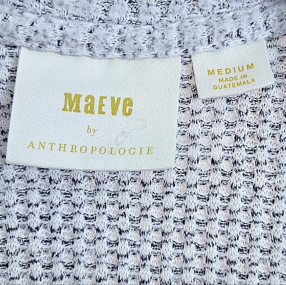 Maeve Anthropologie Oversized Gray Waffle Knit Poncho Shawl Comfy Cardigan Med - Picture 4 of 5